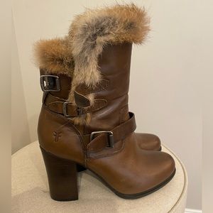 Frye Penny Rabbit Fur Boots